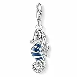 THOMAS SABO Damen Charm-Anhänger Seepferdchen 925 Sterlingsilber, Kaltemail 1045-007-1