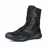 LUDEY Leichtgewicht Einsatzstiefel Herren Militär Stiefel Springerstiefel Bequem Kampfstiefel Verschleißfest Security Boots Wasserdicht Wanderstiefel Schwarz 41EU