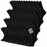 FALARY Socken Herren 43-46 Baumwolle Schwarz Sportsocken Damen Herrensocken Sport Socks Atmungsaktive Business Socken 24 Paar