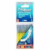 Pikdent-Interdentalbürsten - Langlebiger beschichteter Stahlkern und Tynex-Borsten - 3. Größe: Gelb - 0,6 mm, zylindrisch - 10 Zahnbürsten