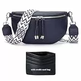 YISUOHOOM Bauchtasche Damen Umhängetasche klein Crossbody Bag Veganes Leder Brusttasche Kleine Handtasche Blau Geschenke für Frauen