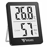 DOQAUS Raumthermometer Innen, Digitales Mini Thermo-Hygrometer Hohe Genauigkeit Temperatur und Luftfeuchtigkeitsmessgerät mit Smiley-Indikator, für Innenraum, Babyraum Luftfeuchtigkeit Messen