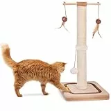 CanadianCat Company | Kratzstamm für Katzen - Charly - mit Spielzeug | interaktives Katzenspielzeug selbstbeschäftigung | mit 60cm-hoher Kratzsäule | ca. 29 x 29 x 65 cm