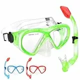 Schnorchelset Kinder, Taucherbrille Kinder mit Schnorchel Anti Leck Anti Fog HD Tauchmasken Dry Schnorchel für 4-13 Jahren Jungen Mädchen