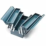 Wiltec Werkzeugkiste 530x200x200mm aus Stahl mit 5 Fächern, beständiger Werkzeugkasten mit Handgriff, Werkzeugbox