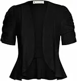 Belle Poque Bolero Shrug für Damen Kurze Ärmel Leichte Offene Front Stricken Abgeschnitten Strickjacke für Kleid Röcke