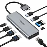 MOKiN MacBook Pro Dockingstation mit dual Monitor und hdmi Adapter, 9 in 2 USB-C Adapter für MacBook Pro Air, Mac HDMI Dock Dongle, USB-C auf HDMI Ethernet 3X USB SD/MicroSD 100W PD