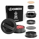 Cubesu Burgerpresse - Ringformen in 3 Größen - 75 Blatt Backpapier - hochwertige Burger Pattie Presse - Hamburgerpresse auch für gefüllte Patties