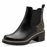 Marco Tozzi Damen Chelsea Boots mit Blockabsatz Vegan, Schwarz (Black Comb), 38 EU