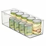 InterDesign iDesign stapelbarer Aufbewahrungskorb aus recyceltem Kunststoff mit Griffen, transparent