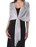 DiaryLook stola für abendkleid glitzer schal damen festlich 20er jahre silber kleid,Silber Grau