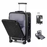 Sea choice Handgepäck Koffer Hartschalen-Reisekoffer aus PC mit Front Laptopfach Rollkoffer USB-Anschluss mit 8 Spinner Rädern TSA Schloss und Getränkehalter