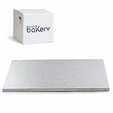 DECORA, 0931225 Rechteckiger stabiler Tortenuntersetzer, Silberfarben, aus mit Aluminium beschichteter Zellulosepaste, Robust und strapazierfähig, Ideal zum Präsentieren von Torten, 50 x 70 x 1,2 cm.