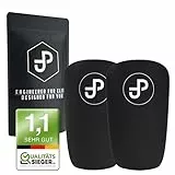 JDP Premium Schienbeinschoner - Individuell Anpassbar für Fußball Herren, Damen und Kinder - Mini 15x10cm - Schwarz