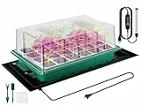 Verdenu Zimmergewächshaus Anzuchtkasten mit Pflanzenlampe Heizmatte, 1 Stück 24-Zellen Anzucht Gewächshaus mit Humidity Dome, 3 Beleuchtungsmodi, 4 Dimmstufen, Wiederverwendbare Anzuchtkasten