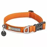 RUFFWEAR Front Range Hundehalsband, Robustes Tubelok-Gewebe, Aluminium-Leinenbefestigung & Schnalle, Helles, Stilvolles & Langlebiges Halsband für den Alltag, Campfire Orange (Größe L, 51-66cm)