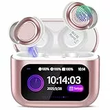ZYHKON Bluetooth Kopfhörer, Bluetooth 5.4 Schlafkopfhörer In Ear mit Touchscreen, 48H Spielzeit Mini Kopfhörer mit HiFi Sound/5 EQ-Modi/ENC Noise Cancelling, Wireless Ohrhörer für Seitenschläfer Rosa