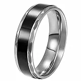 JewelryWe Schmuck Edelstahl Herren-Ring Damen-Ring Schwarz Retro Liebe Trauringe Herren Damen Ring für Engagement Versprechen Ewigkeit Größe 52 bis 76
