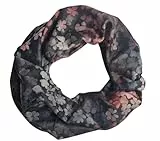 zarolo Loop Schal Damen mehrfarbig Herbst, Schlauchschal Blumen Muster, Schal Halstuch bunt mehrfarbig, Rundschal Tücher Herbst