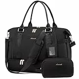 LOVEVOOK Sporttasche Reisetasche Groß, 40L Handgepäck Tasche für Sport Reise Flugzeug, Weekender Travel Duffle Bag mit Kulturtasche, Schuhfach & Nassfach, Wasserdicht Gym Bag Overnight Bag, Schwarz