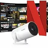 [Netflix-zertifizierter & Elektrischer Focus] Beamer 19000L 1080P Mini Beamer mit WiFi & Bluetooth Projektor mit 210° drehbarer Stand, Automatische Trapezkorrektur, Staubfilter & Wärmeableitungssystem
