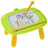 Kikapabi Magnetisches Zeichenbrett für Kleinkinder 1–3 Jahre, höhenverstellbarer Malbrett mit Stützbeinen, sicheres BPA-freies Malspielzeug Geschenk (Green)