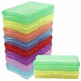 Fenical Mehrzweck Aufbewahrungsbox Zufällige Farbe 10 Stück aus Kunststoff Transparente Fotoaufbewahrungsbox im Schlichten Design für Fotos und Kleinteile für Rucksack und