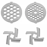 GLEAVI Fleischwolf Edelstahl Schneidplatte 2Er Set Ersatzklingen 5.80X5.20X0.30Cm Elektrischer Fleischwolf Zubehör Für Schnelle Und Sichere Zerkleinerung Leicht Zu Reinigen