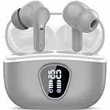 Bluetooth Kopfhörer, Kopfhörer Kabellos Bluetooth 5.4 In Ear, 4 ENC Noise Cancelling Mic Ohrhörer, HiFi Stereo Tiefbass, 40H Spielzeit, IP7 wasserdichte Earbuds, Touch Control, LED-Anzeige, Grau
