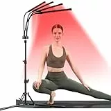 Trayvespace Infrarotlampe, 660nm & 850nm Rotlichtlampe mit Ständer, Timer, Helligkeit einstellbar, 360° Rotierendes Rotlichtlampe
