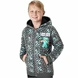 Minecraft Kapuzenpullover für Jungen und Teenager 7–14, Weicher Sherpa Fleece Hoodie mit Reißverschluss, Geschenke für Jungen (13-14 Jahre, Grau)