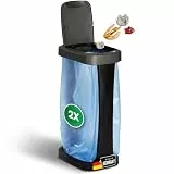 Novaliv 2X Müllsackständer mit Deckel für 70L-120L Müllsäcke, extra Robust & Fester Stand Outdoor geeignet, gelber Sack Müllständer Gelbersack-Halter Müll Abfall Ständer Holder Mülltonne