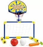 TK Gruppe Timo Klingler 2 in 1 - Wasserballspiel für Kinder & Erwachsene mit Basketballkorb & Wasserballtor inkl. Bälle - Wasserspiel für Pool