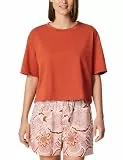 Schiesser Damen Schlafshirt T-Shirt Kurzarm Rundhals Cropped - Mix + Relax