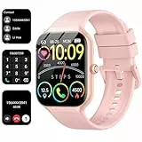 Smartwatch Damen Herren, 1.96' HD Fitnessuhr mit Telefonfunktion, Smart Watch mit Pulsuhr/Schlafmonitor, Fitness Tracker Schrittzähler Uhr, 100+ Sportmodi Sportuhr IP68 Wasserdicht für Android iOS