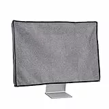 kwmobile Leinen Hülle kompatibel mit 24-26' Monitor - Schutzhülle Staubschutz Abdeckhaube für PC Bildschirm - Computer Screen Cover Staubhaube Haube in Dunkelgrau