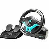 Relaxdays Subsonic - Superdrive SV250 Rennlenkrad mit Pedalen und Schaltwippen am Lenkrad, 180°-Drehung und Vibration, Kompatibel mit Nintendo Switch 2 & Switch - Blau