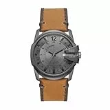 Diesel Herrenuhr Master Chief, Dreizeigeruhrwerk, 43 mm Gunmetal Edelstahlgehäuse mit Lederarmband, DZ1964