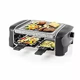 Princess Raclette-Grill für bis zu 4 Personen – mit Naturstein-Grillplatte und einstellbarem Thermostat, 600 Watt, inkl. antihaftbeschichteten Raclette-Pfännchen, leicht zu reinigen