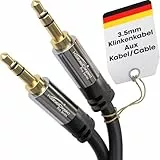 KabelDirekt – Klinkenkabel, Aux Kabel & Audio 3.5mm Kabel – 2m Klinkenkabel – Erhältlich in 0,3m bis 10m – Geeignet für Kopfhörer – Handy – PC & Laptop Audio – Auto – HiFi – Stereo, schwarz
