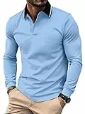 zitysport Poloshirt Langarm Herren Golf Atmungsaktives Schnelltrocknend Funktionsshirts T Shirts für Männer Sport Shirt Regular Fit Polohemd Langarmshirt Männer mit Brusttasche