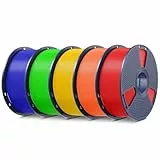 SUNLU 5KG PLA Plus 3D Druckerfilament, PLA+ Filament 1.75mm, Robustes 3D Filament, Kompatibel mit 3D Druckern, 1kg Spule (2.2 Pfund), insgesamt 5kg, Rot+Kleinblau+Grün+Hellgelb+Sonnenorange