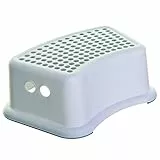Dreambaby F673 Kinder-Tritthocker Tritt-Schemel Kinderschemel Anti-Rutsch, weiß/grau