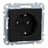 Schneider Electric Merten Schuko-Steckdose, Steckklemmen, System M, schwarz matt, Artikelnummer MEG2301-0403, 1 Stück