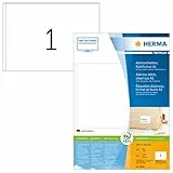 HERMA 8690 Universal Etiketten, 400 Blatt, 148,5 x 205 mm, 1 pro A5 Bogen, 400 Stück, selbstklebend, bedruckbar, matt, blanko Papier Klebeetiketten Aufkleber, weiß