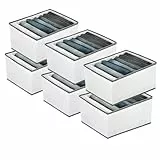 EASEVE 6 Stück Schrank Organizer Kleiderschrank Kleidung Aufbewahrung - 7 Fächer Faltbare Schubladen Ordnungssystem Kleider Aufbewahrungsbox für Hosen, Jeans, Hemden, Pullover, Shirt