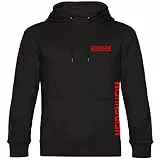 multifanshop Kapuzen Sweatshirt - Heidenheim - Brust & Seite - Druck rot - Hoodie Größe M schwarz