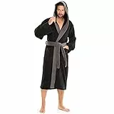 aqua-textil XS-XXXL Bademantel Kapuze zweifarbig lang aufgesetzte Taschen Damen Herren Unisex Frottee Baumwolle OEKO-TEX Sylt