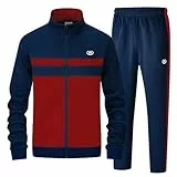 ANOTWENER Herren Trainingsanzüge Sets lässig lange Ärmel voller Reißverschluss Jacke und Jogginghose Jogginganzug Sport Outfits JW-7125-XL