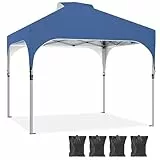 YITAHOME 2,5 x 2,5m wasserdichte Pavillon Faltpavillon, Faltbarer Pop up Pavillon Outdoor Anti-UV Gartenpavillon Höhenverstellbarfür Alle Jahreszeiten Für Party Camping Märkte Pool Festival, Blau
